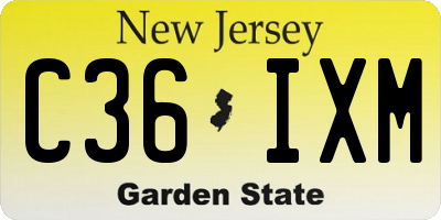 NJ license plate C36IXM