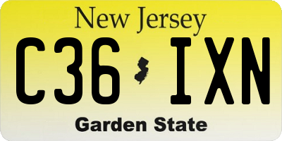 NJ license plate C36IXN