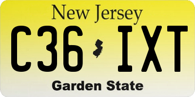 NJ license plate C36IXT