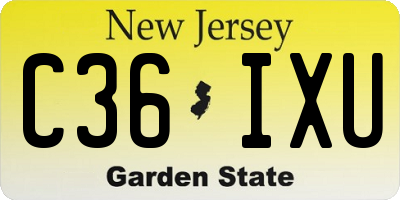 NJ license plate C36IXU