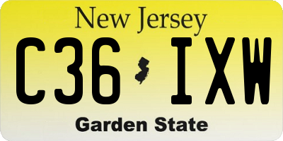 NJ license plate C36IXW
