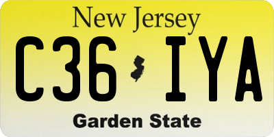 NJ license plate C36IYA