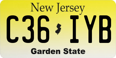 NJ license plate C36IYB