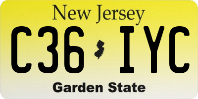NJ license plate C36IYC