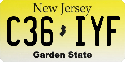 NJ license plate C36IYF