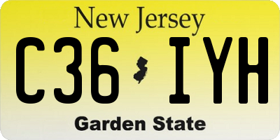 NJ license plate C36IYH