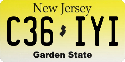 NJ license plate C36IYI