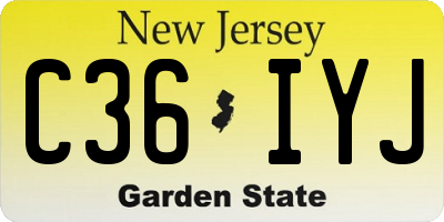NJ license plate C36IYJ