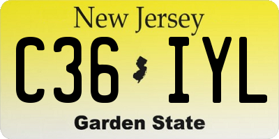 NJ license plate C36IYL