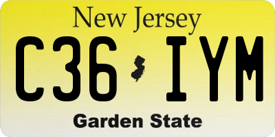 NJ license plate C36IYM