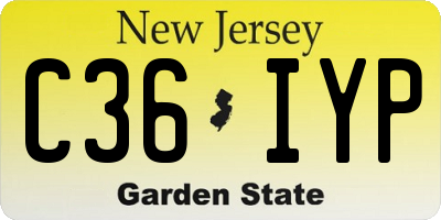 NJ license plate C36IYP