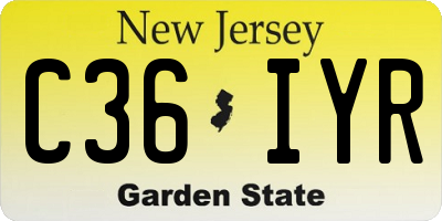 NJ license plate C36IYR