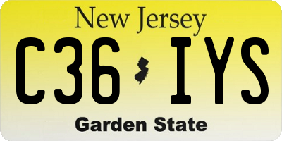 NJ license plate C36IYS