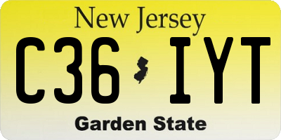 NJ license plate C36IYT