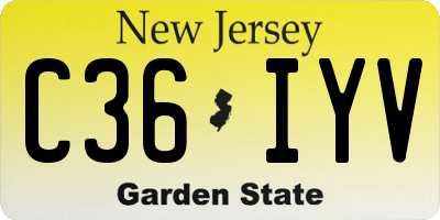 NJ license plate C36IYV