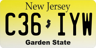 NJ license plate C36IYW