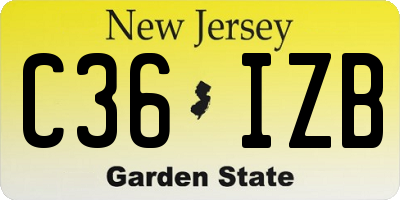 NJ license plate C36IZB