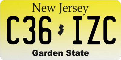 NJ license plate C36IZC