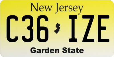 NJ license plate C36IZE