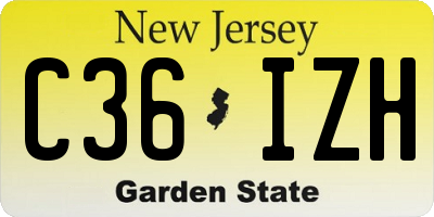 NJ license plate C36IZH