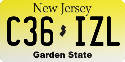 NJ license plate C36IZL