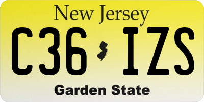 NJ license plate C36IZS