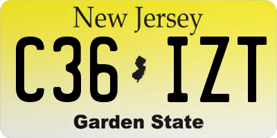 NJ license plate C36IZT