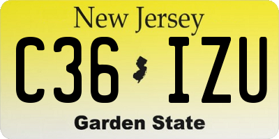 NJ license plate C36IZU