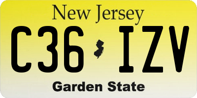 NJ license plate C36IZV