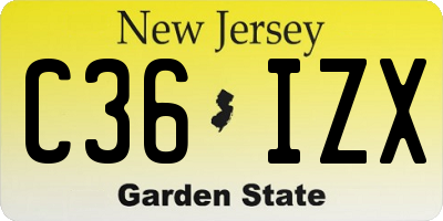 NJ license plate C36IZX