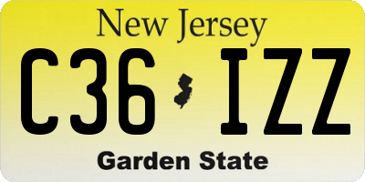 NJ license plate C36IZZ