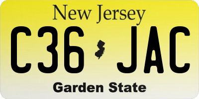 NJ license plate C36JAC
