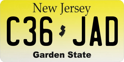 NJ license plate C36JAD