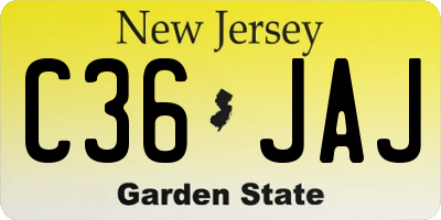 NJ license plate C36JAJ