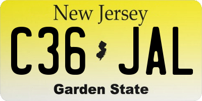 NJ license plate C36JAL