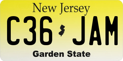 NJ license plate C36JAM
