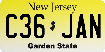 NJ license plate C36JAN