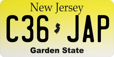 NJ license plate C36JAP