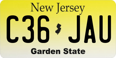 NJ license plate C36JAU