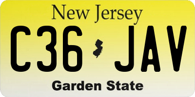 NJ license plate C36JAV