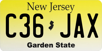 NJ license plate C36JAX