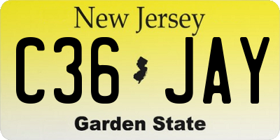 NJ license plate C36JAY