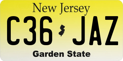NJ license plate C36JAZ