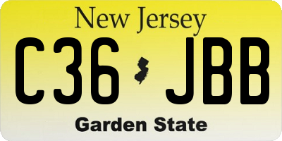 NJ license plate C36JBB
