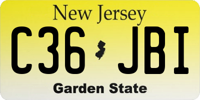 NJ license plate C36JBI