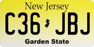 NJ license plate C36JBJ
