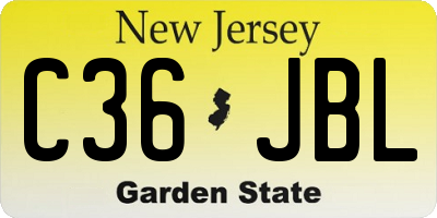 NJ license plate C36JBL