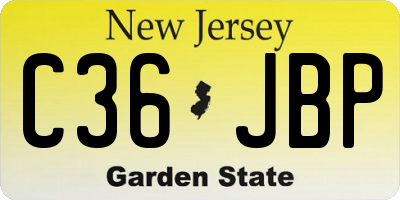NJ license plate C36JBP