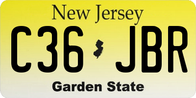 NJ license plate C36JBR