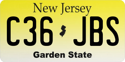 NJ license plate C36JBS